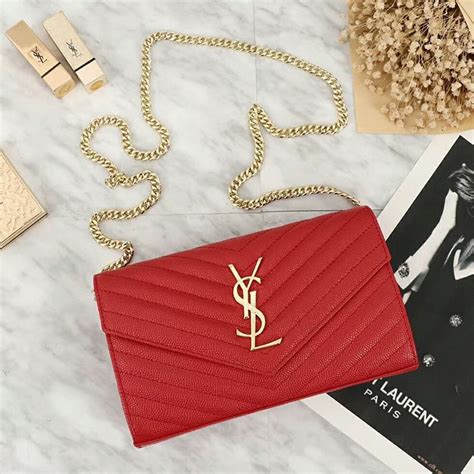 ysl monogram wallet red|YSL card wallet.